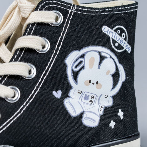 *CLEARANCE* Flying Space Bunny High Top Canvas Shoes - Women's 0 Bobo's House US 6 | EU 37 