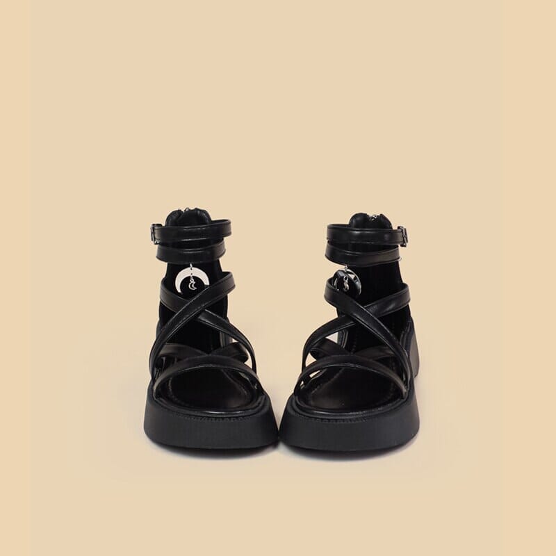 *CLEARANCE* Luna Moon Leather Platform Gladiator Sandals - Women&#39;s 0 Bobo&#39;s House 