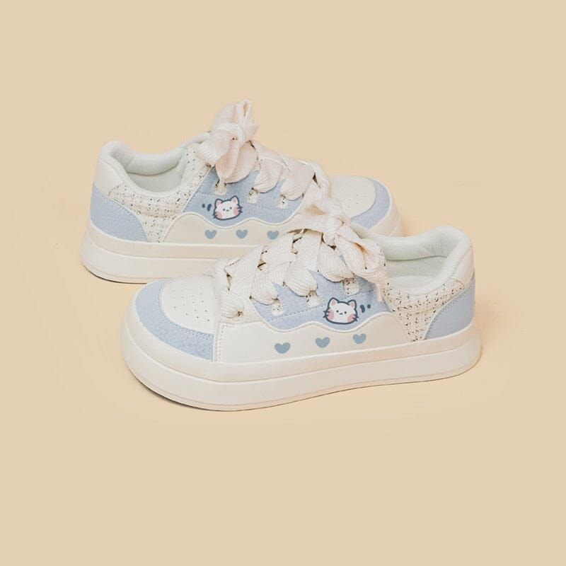 *CLEARANCE* Pretty Pastel Baby Blue Kitty Casual Sneakers - Women&#39;s 0 Bobo&#39;s House 