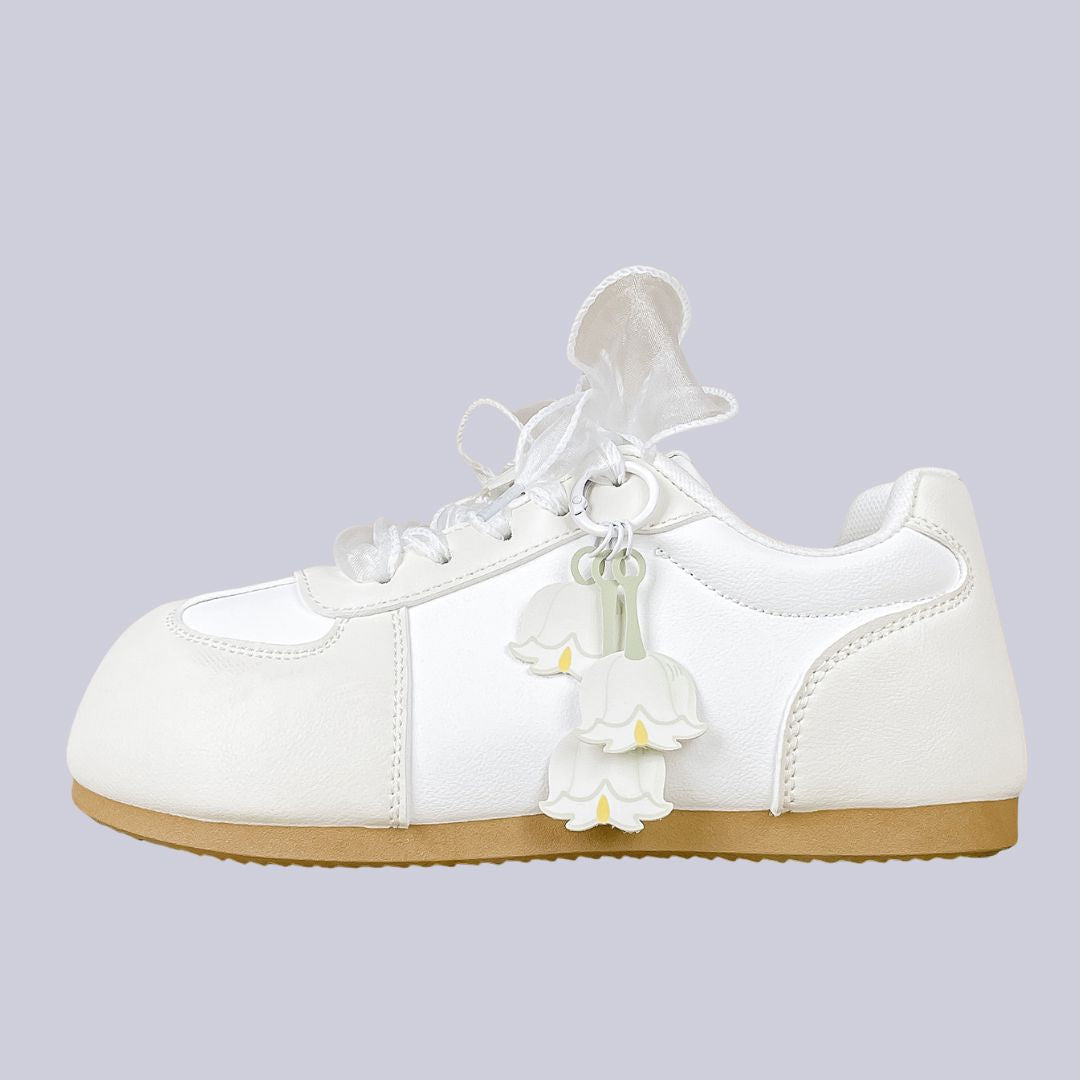 lily sneakers white Lily of the Valley Kawaii Casual Sneakers – Women’s US 8