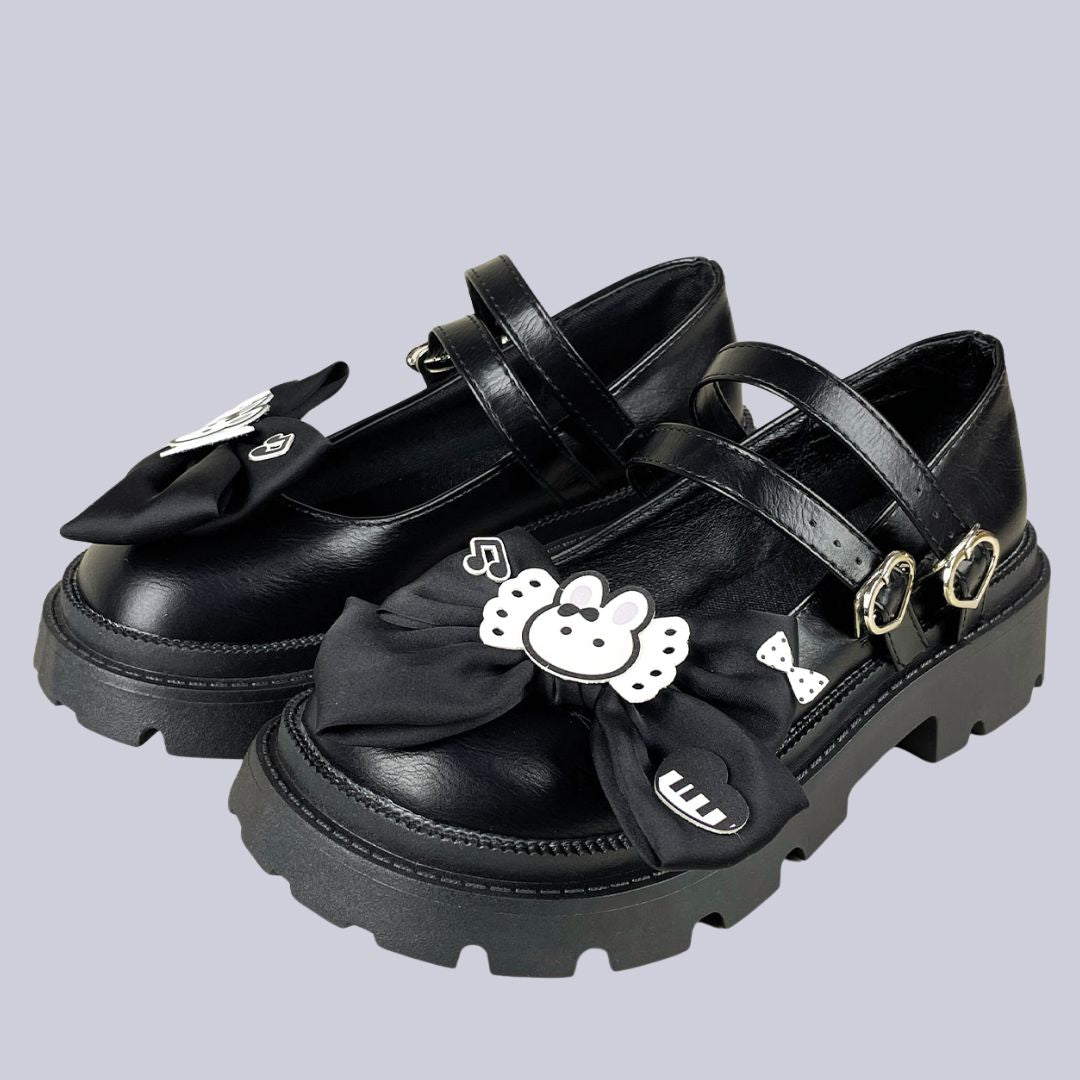 靴 Yukina Kawaii Piano Bunny Kawaii Chunky Mary Janes - Women's – Bobo's House