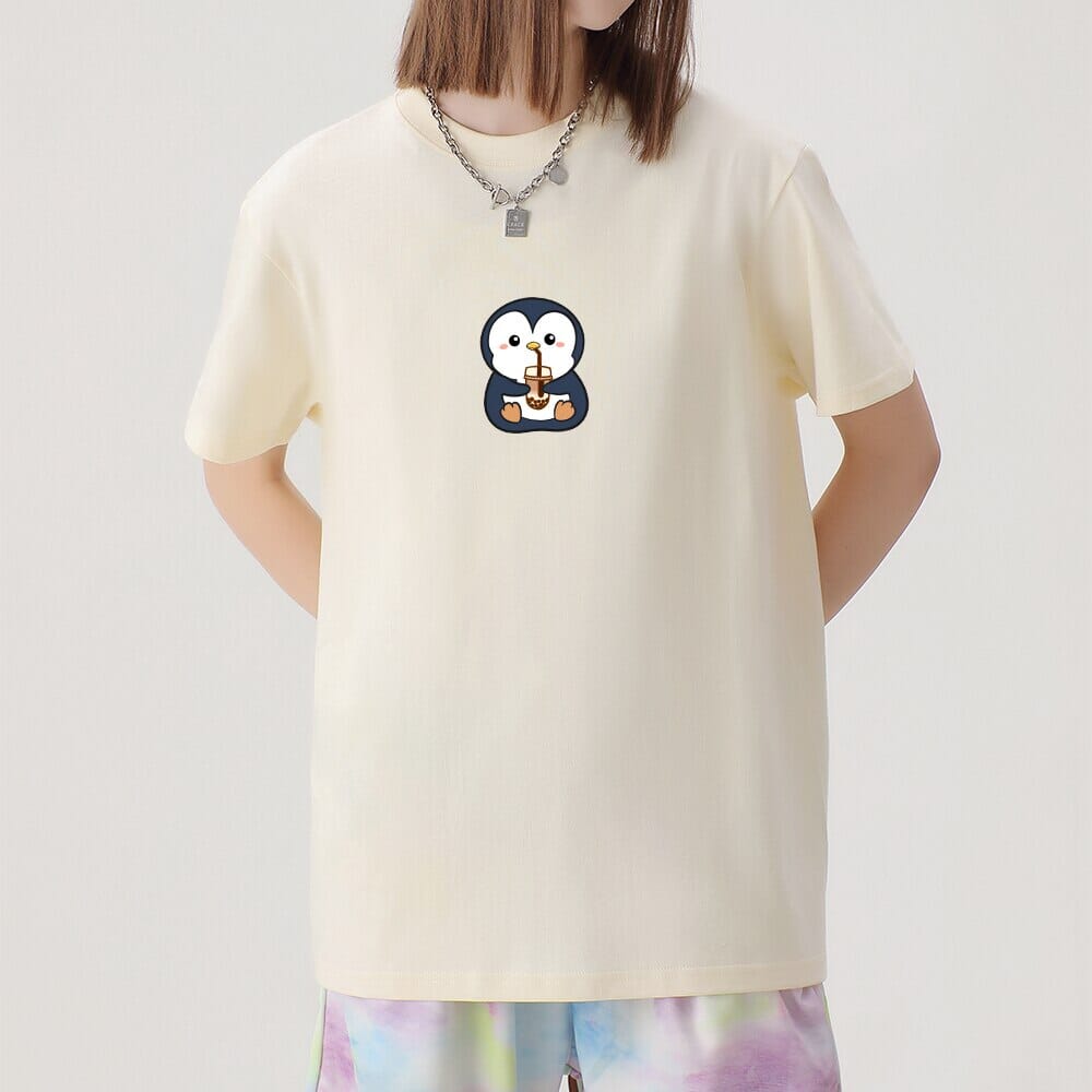 Boba Lovin Penguin Loose Cotton T-Shirts 0 Bobo&#39;s House 