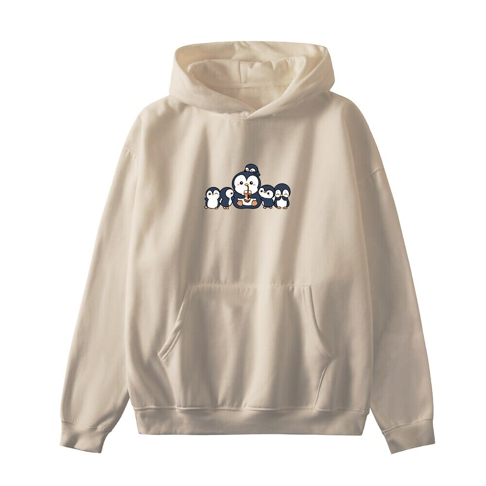 Penguin and Friends Oversized Soft Hoodies 0 Bobo&#39;s House Apricot S 