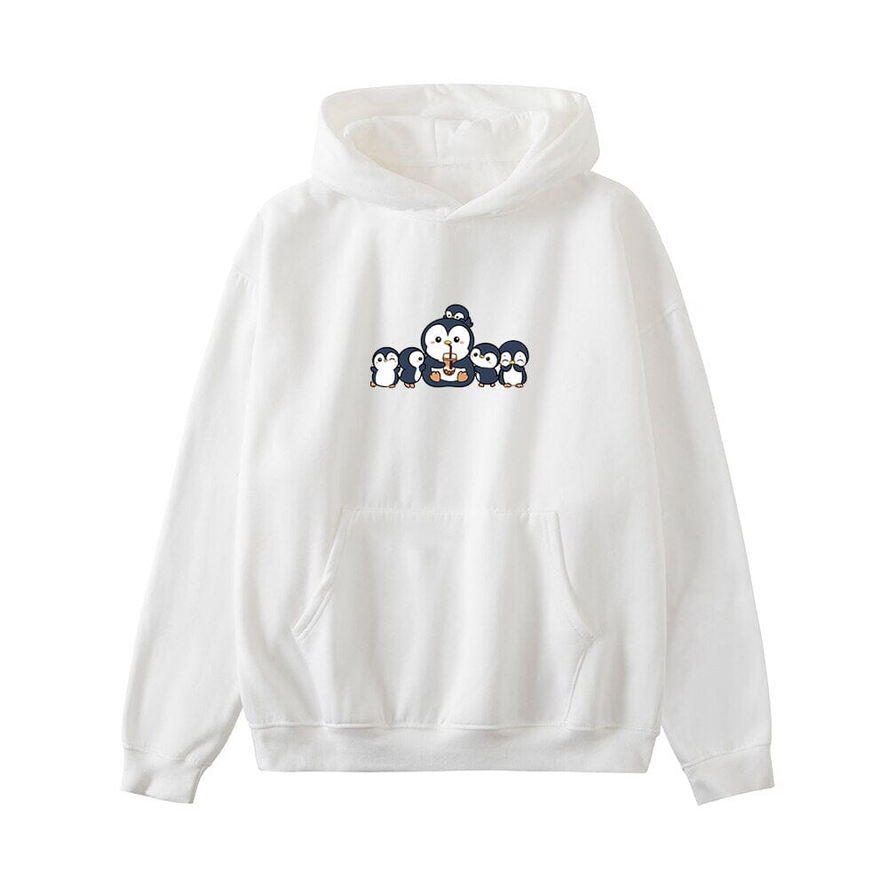 Penguin and Friends Oversized Soft Hoodies 0 Bobo&#39;s House White S 