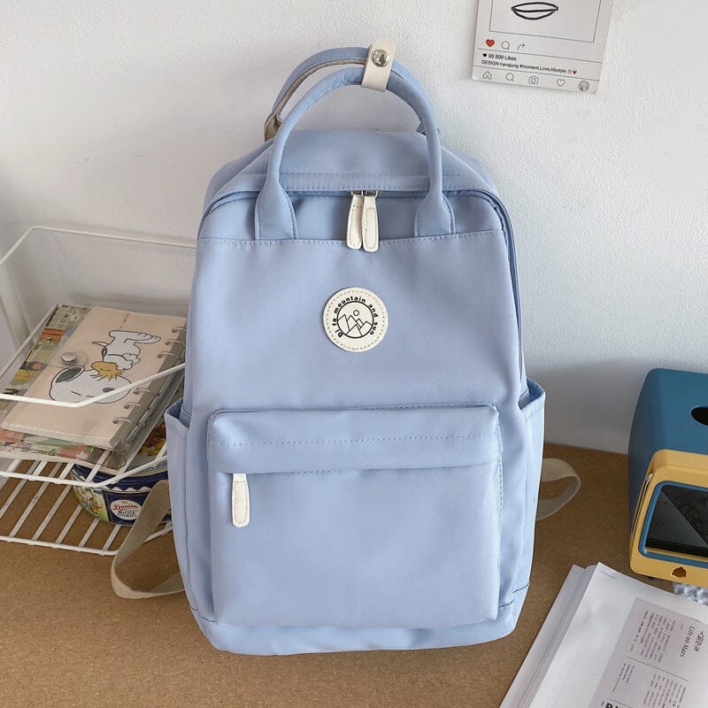 Simple 14-inch Computer Backpack With Design Sense backpack Bobo&#39;s House Sky Blue 