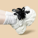 Black Bow Crystal Dark Kawaii Chunky Sneakers – Unisex