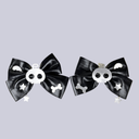 Skull & Star Satin Bow Shoe Clip Set