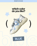 Silver X Teddy Blue Star Kawaii Chunky Sneakers – Women's