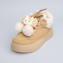 Cozy Bunny Ultra Chunky Beige Mid Top Shoes - Women's
