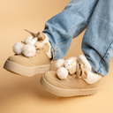 Cozy Bunny Ultra Chunky Beige Mid Top Shoes - Women's