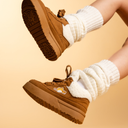 Cozy Kitty Ultra Chunky Brown Mid Top Shoes - Women's