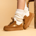 Cozy Kitty Ultra Chunky Brown Mid Top Shoes - Women's