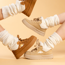 Cozy Kitty Ultra Chunky Brown Mid Top Shoes - Women's