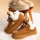 Cozy Kitty Ultra Chunky Brown Mid Top Shoes - Women's
