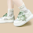 Matcha Dino Rawr Chunky Mesh Platform Sneakers – Women's