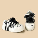 Dark Kawaii Ink Rose Handpainted Chunky Sneakers – Women's