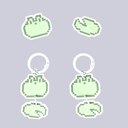 Pixel Green Frog Kawaii Charm Set