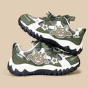 Dark Kawaii Demon Olive Chunky Sneakers - Women's