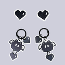 Pixel Black Heart Dark Kawaii Charm Set