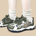 Dark Kawaii Demon Olive Chunky Sneakers - Women's