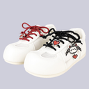Pixel Bat Heart Charm White Mesh Sneakers – Women's