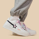 Amy and Michael Fashion Women White Sneakers Lovely Girls Students Leather Casual Sports Trainers Female Flat Skateboard Shoes Bobo's House 