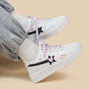 Amy and Michael Fashion Women White Sneakers Lovely Girls Students Leather Casual Sports Trainers Female Flat Skateboard Shoes Bobo's House 