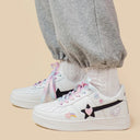 Amy and Michael Fashion Women White Sneakers Lovely Girls Students Leather Casual Sports Trainers Female Flat Skateboard Shoes Bobo's House 