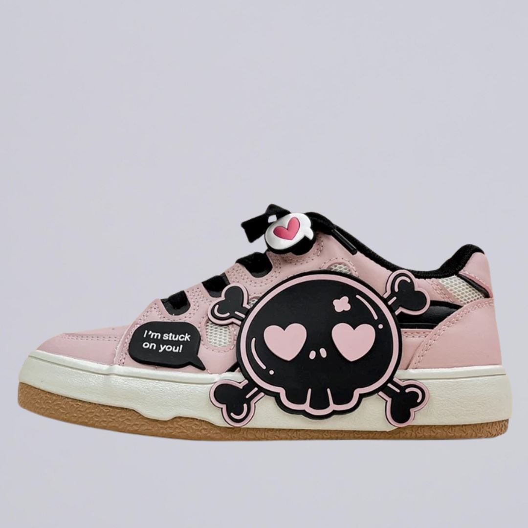 Amy and Michael Unique Women Casual Flat Sneakers Cool Girls Students Low Top Pink Skateboard Shoes Female Retro Sports Trainers Bobo&#39;s House 