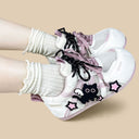 Angel Neko Star White Mesh Sneakers – Women’s Cat Bobo's House 