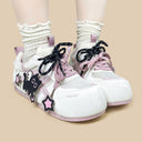 Angel Neko Star White Mesh Sneakers – Women’s Cat Bobo's House 