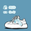 Baby Blue Milk Carton and Candy Chunky Casual Sneakers – Women's Food Bobo's House 