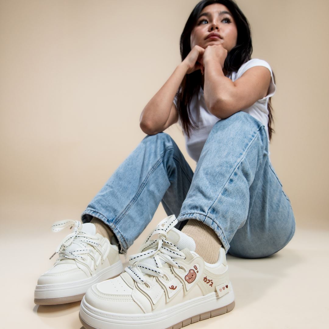 Bear Essentials Casual White Sneakers - Women&#39;s Bobo&#39;s House 
