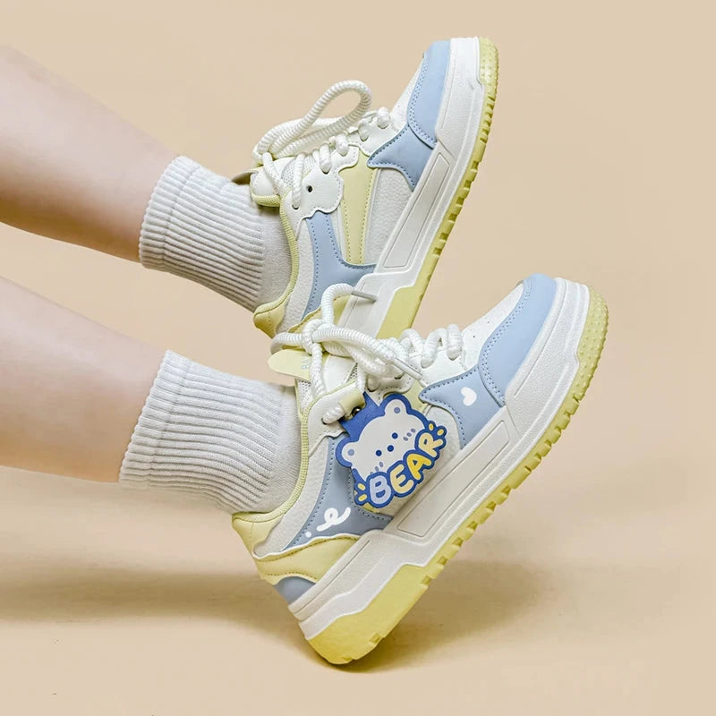 Beary Bright Chunky Casual White Sneakers - Women's Bobo's House US 5 | EU 35 