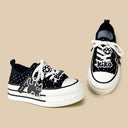 Black Kiko Polka Dot Kawaii Platform Canvas Sneakers – Women's Cat Bobo's House 