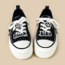 Black Kiko Polka Dot Kawaii Platform Canvas Sneakers – Women's Cat Bobo's House 