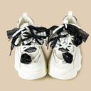 Black Rose Lace Coquette Kawaii Chunky Sneakers – Unisex Floral Bobo's House 