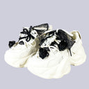 Black Rose Lace Coquette Kawaii Chunky Sneakers – Unisex Floral Bobo's House M 3 | W 5 | EU 35 