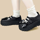 Black Skull Bow Dark Kawaii Chunky Mary Jane – Women's Ghost Bobo's House 
