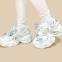 Blue Butterfly Garden Kawaii Chunky Sneakers - Unisex Butterfly Bobo's House 