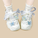 Blue Butterfly Garden Kawaii Chunky Sneakers - Unisex Butterfly Bobo's House 