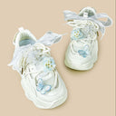 Blue Butterfly Garden Kawaii Chunky Sneakers - Unisex Butterfly Bobo's House 