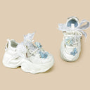 Blue Butterfly Garden Kawaii Chunky Sneakers - Unisex Butterfly Bobo's House 