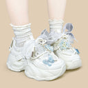 Blue Butterfly Garden Kawaii Chunky Sneakers - Unisex Butterfly Bobo's House 