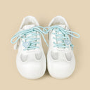 Blue Pixel Cat Charm White Mesh Sneakers – Women’s Cat Bobo's House 