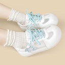 Blue Pixel Cat Charm White Mesh Sneakers – Women’s Cat Bobo's House 