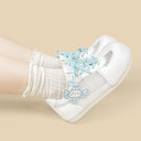 Blue Pixel Cat Charm White Mesh Sneakers – Women’s Cat Bobo's House 