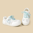 Blue Pixel Cat Charm White Mesh Sneakers – Women’s Cat Bobo's House 