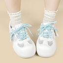 Blue Pixel Cat Charm White Mesh Sneakers – Women’s Cat Bobo's House 