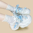 Blue Pixel Cat Cloud Chunky Sneakers - Unisex Cat Bobo's House 